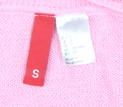 Womens UK Size S H&M Pink Pullover Jumper