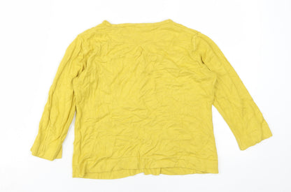 Ginalaura Women's Yellow V-Neck Cardigan M Lightweight