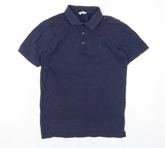 Next Men's Blue XS Polo Shirt with Logo Accent