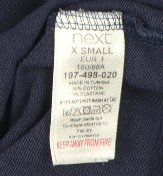 Next Men's Blue XS Polo Shirt with Logo Accent