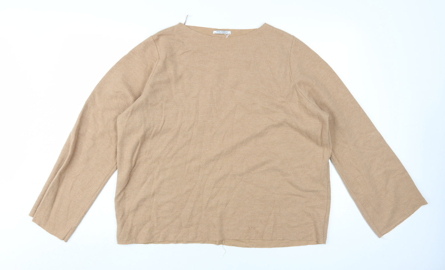 Womens UK Size L Zara Trafaluc Beige Pullover Jumper