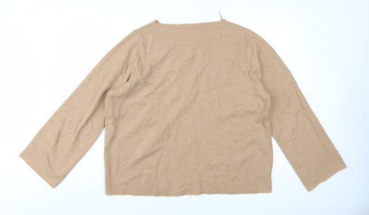 Womens UK Size L Zara Trafaluc Beige Pullover Jumper