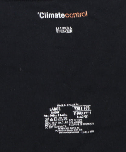 Marks and Spencer Men's Black T-Shirt Size L