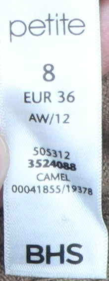 BHS Women's Petite Brown V-Neck Pullover Jumper, Size 8