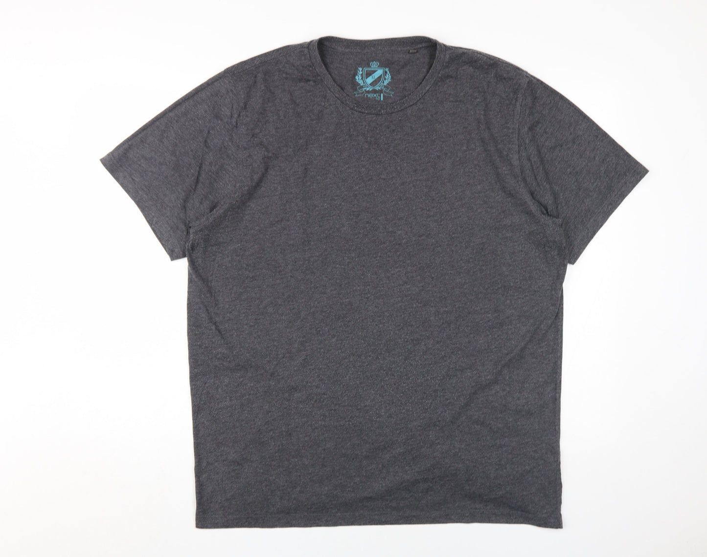 Next Men's Grey XL Cotton Polyester Crew T-Shirt