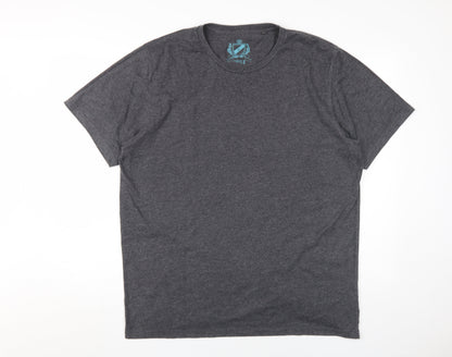 Next Men's Grey XL Cotton Polyester Crew T-Shirt