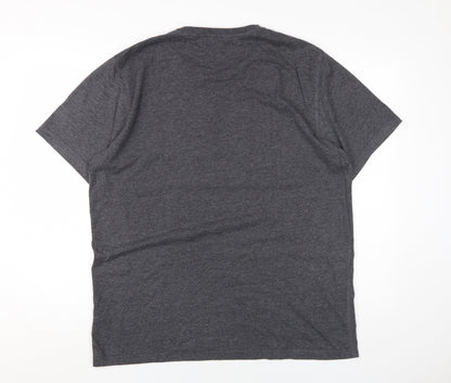 Next Men's Grey XL Cotton Polyester Crew T-Shirt