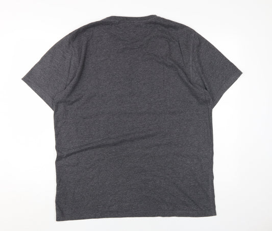 Next Men's Grey XL Cotton Polyester Crew T-Shirt