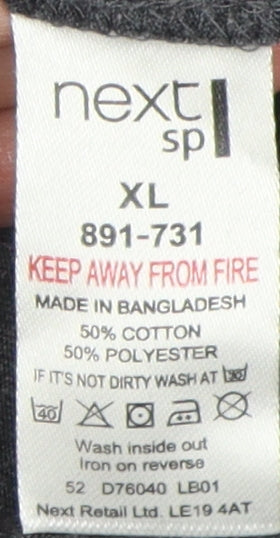 Next Men's Grey XL Cotton Polyester Crew T-Shirt