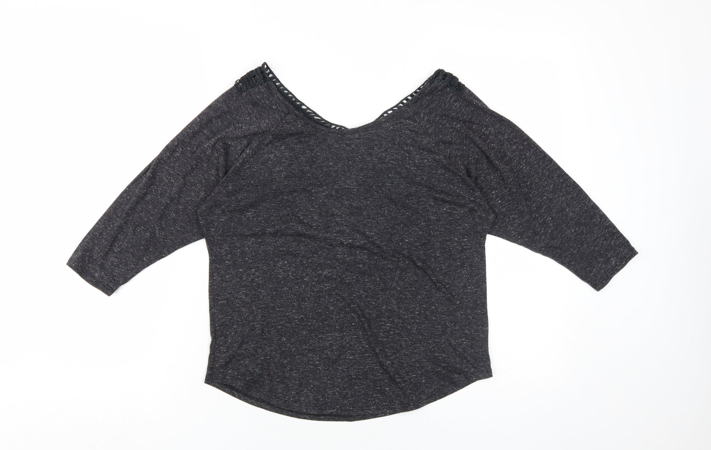 Womens UK Size S Ginger G Black Basic Blouse