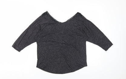 Womens UK Size S Ginger G Black Basic Blouse