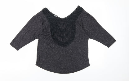 Womens UK Size S Ginger G Black Basic Blouse