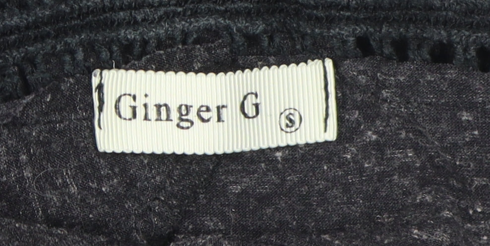 Womens UK Size S Ginger G Black Basic Blouse