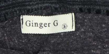 Womens UK Size S Ginger G Black Basic Blouse