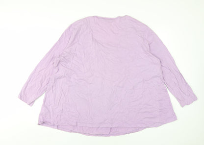 Mia Linea Women's Plus Purple 3/4 Sleeve T-Shirt Size 26/28