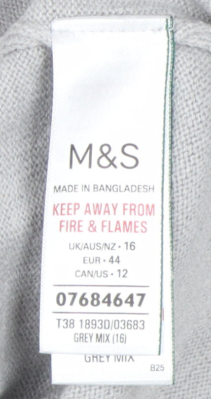 Womens UK Size 16 Marks and Spencer Grey Pullover Jumper