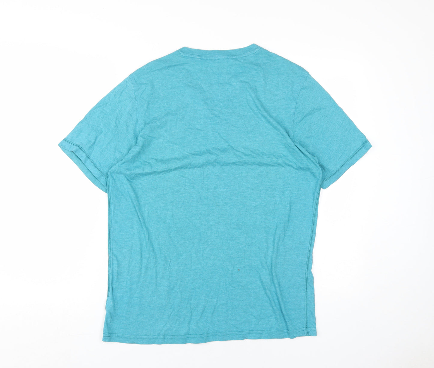 Next Men's Blue Henley T-Shirt, Size M, Short Sleeve