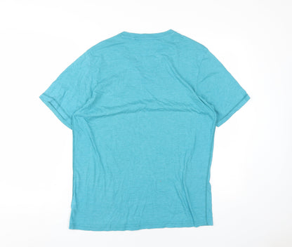 Next Men's Blue Henley T-Shirt, Size M, Short Sleeve