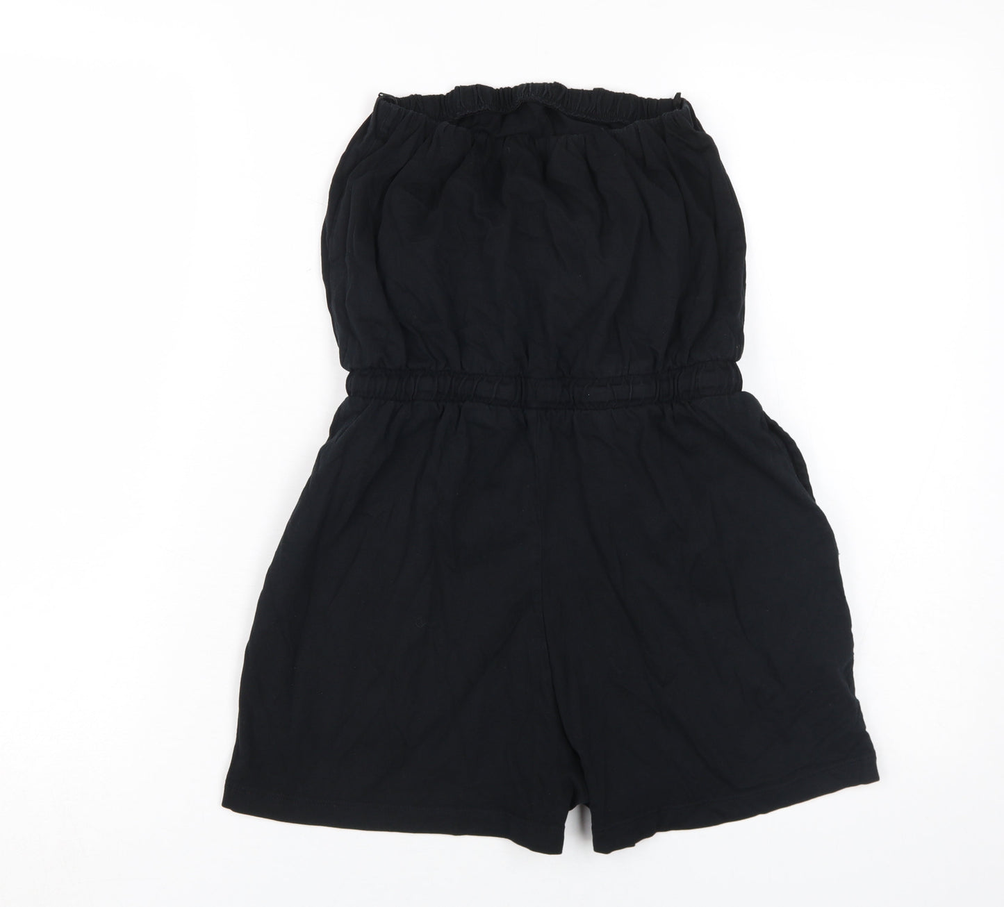 Next Womens Black Cotton Playsuit, Size 8