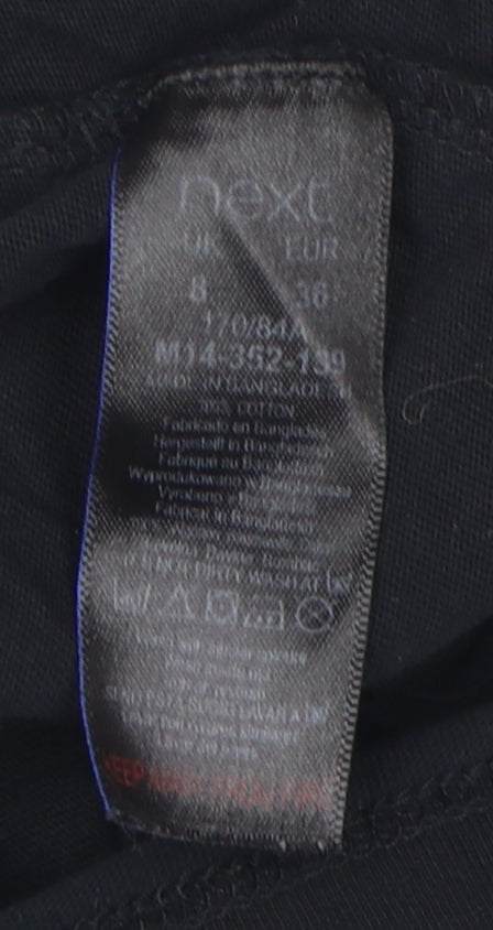 Next Womens Black Cotton Playsuit, Size 8