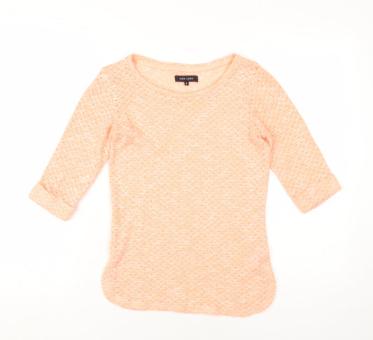 Womens UK Size 10 New Look Pink Basic T-Shirt