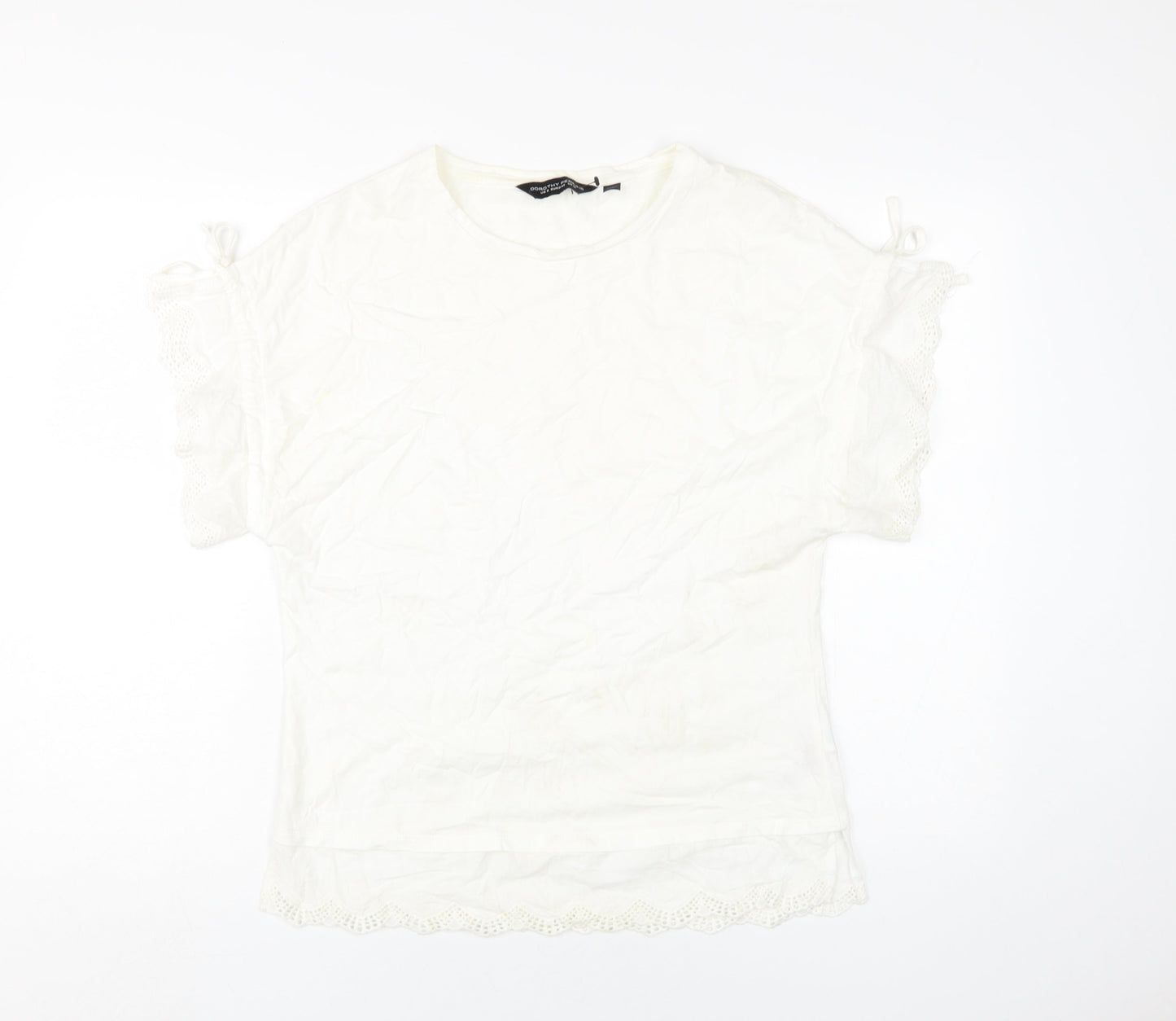 Womens UK Size 12 Dorothy Perkins White Basic T-Shirt