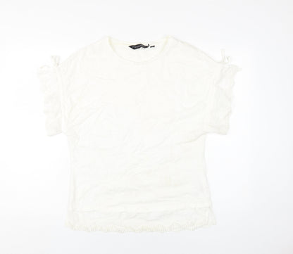 Womens UK Size 12 Dorothy Perkins White Basic T-Shirt