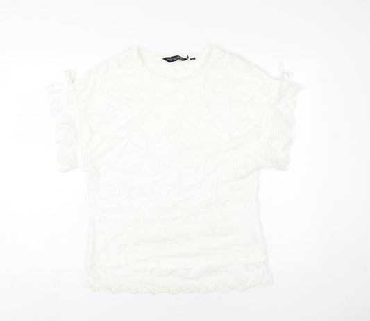 Womens UK Size 12 Dorothy Perkins White Basic T-Shirt