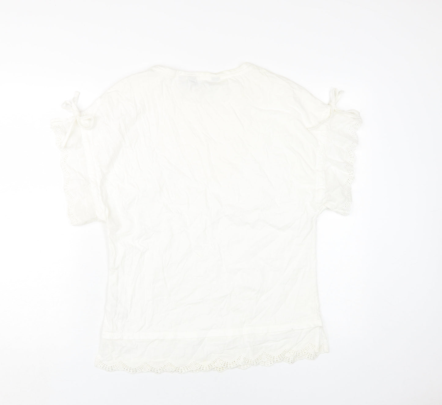 Womens UK Size 12 Dorothy Perkins White Basic T-Shirt