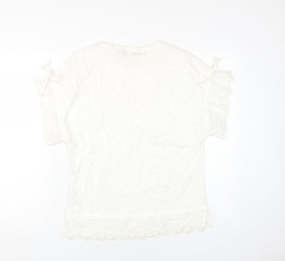 Womens UK Size 12 Dorothy Perkins White Basic T-Shirt