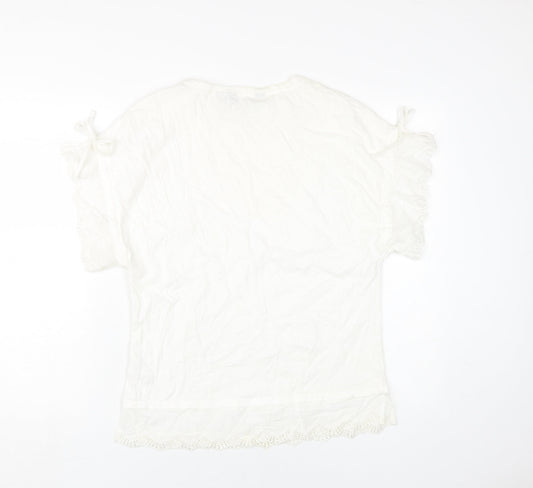 Womens UK Size 12 Dorothy Perkins White Basic T-Shirt