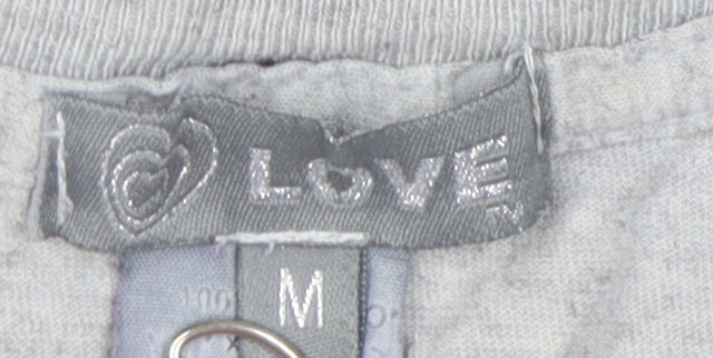 Unisex Adults UK Size M Love Grey Basic T-Shirt