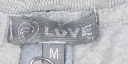 Unisex Adults UK Size M Love Grey Basic T-Shirt