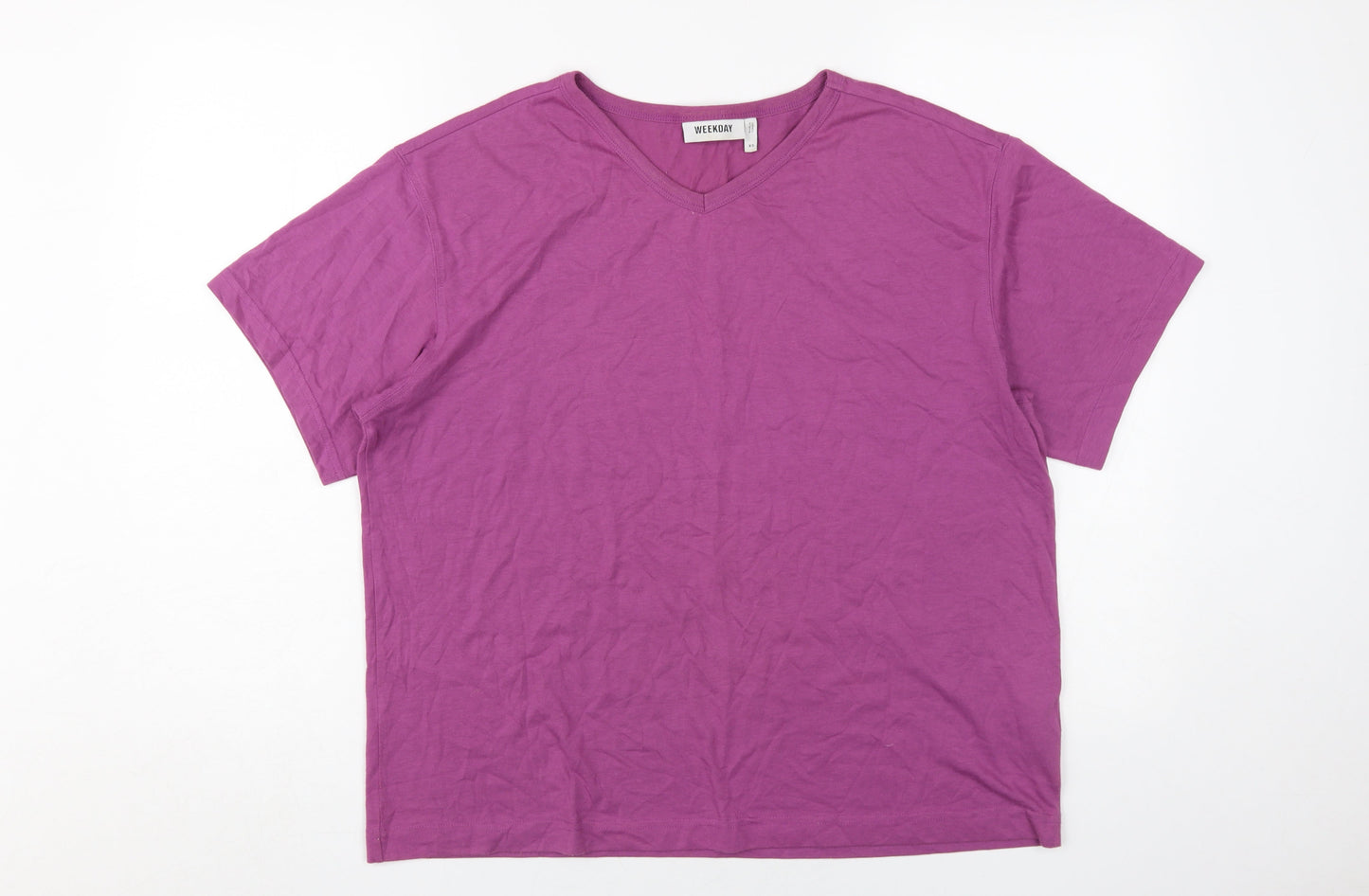 Unisex Adults UK Size XS Weekday Purple Basic T-Shirt