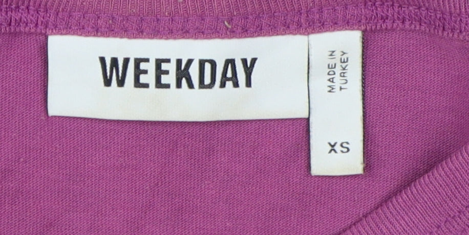 Unisex Adults UK Size XS Weekday Purple Basic T-Shirt