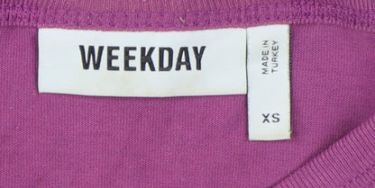 Unisex Adults UK Size XS Weekday Purple Basic T-Shirt