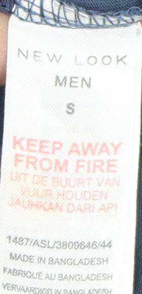 New Look Men's Blue Crew Neck T-Shirt, Size S