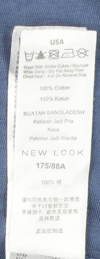 New Look Men's Blue Crew Neck T-Shirt, Size S