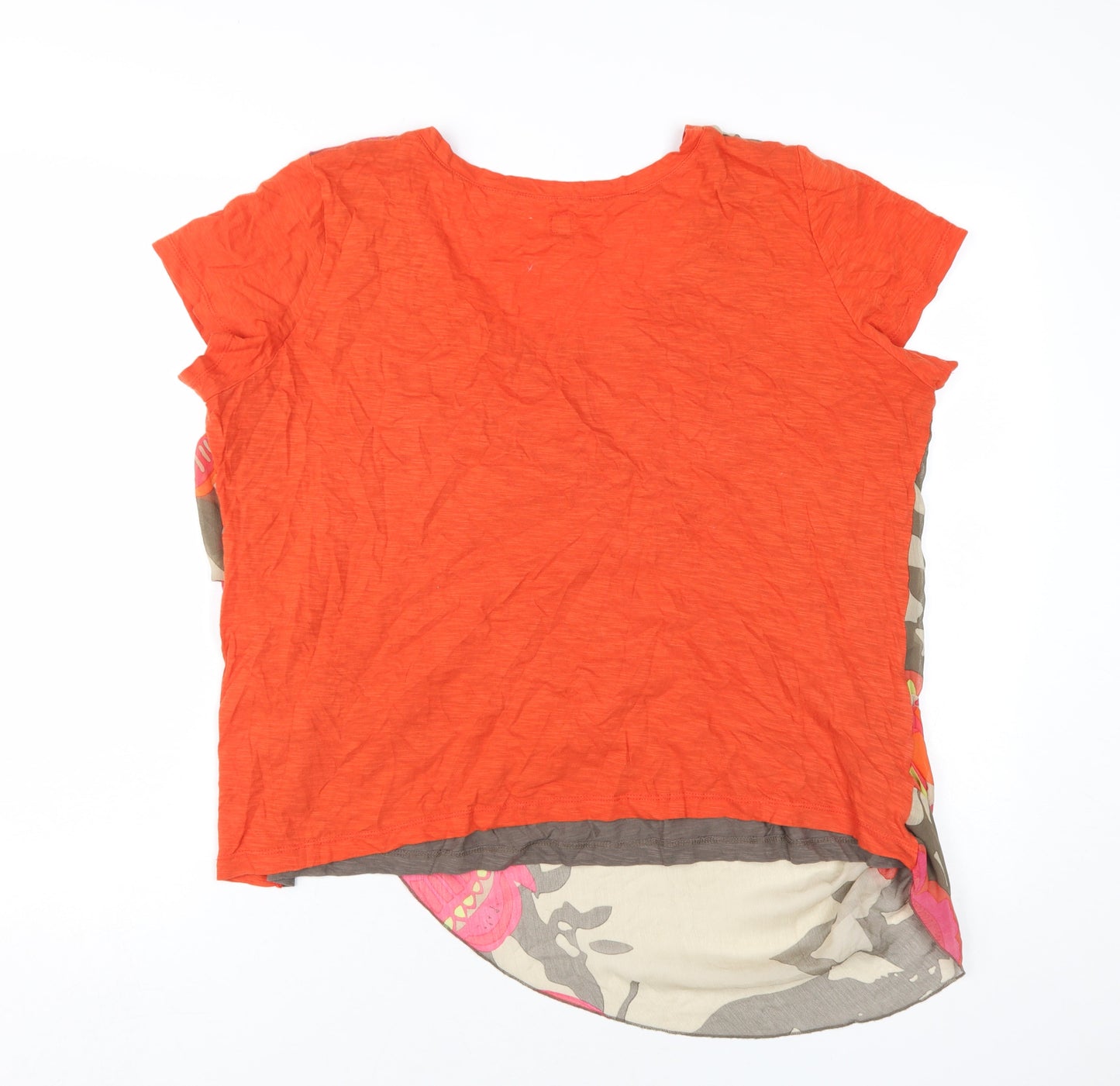 Miss Captain Women's Orange Floral T-Shirt Size 12