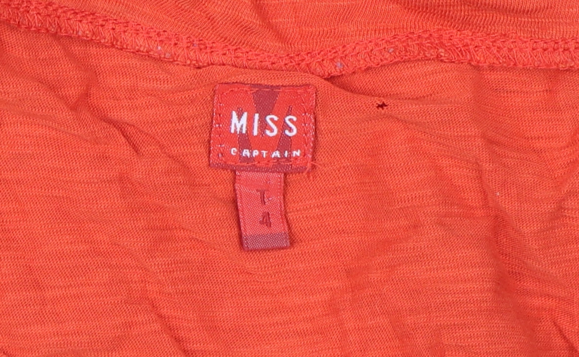 Miss Captain Women's Orange Floral T-Shirt Size 12