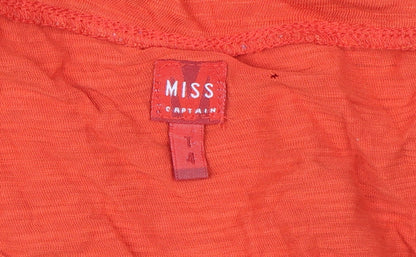 Miss Captain Women's Orange Floral T-Shirt Size 12