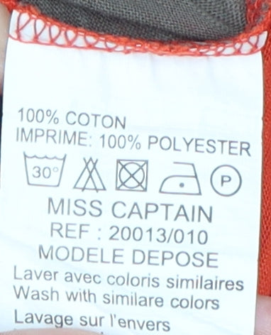 Miss Captain Women's Orange Floral T-Shirt Size 12