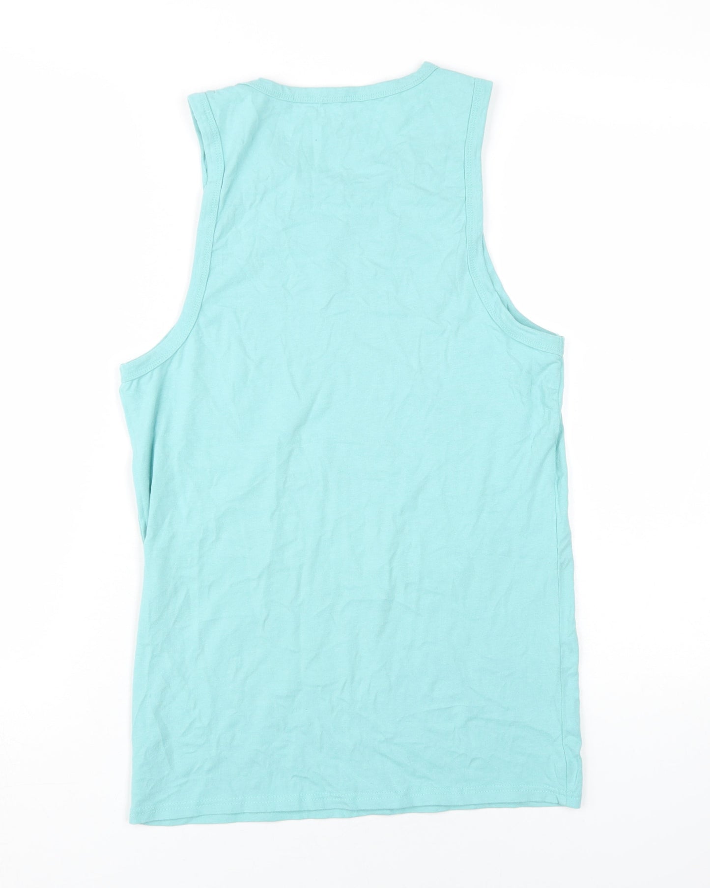 River Island Men's Blue Muscle Fit Sleeveless T-Shirt