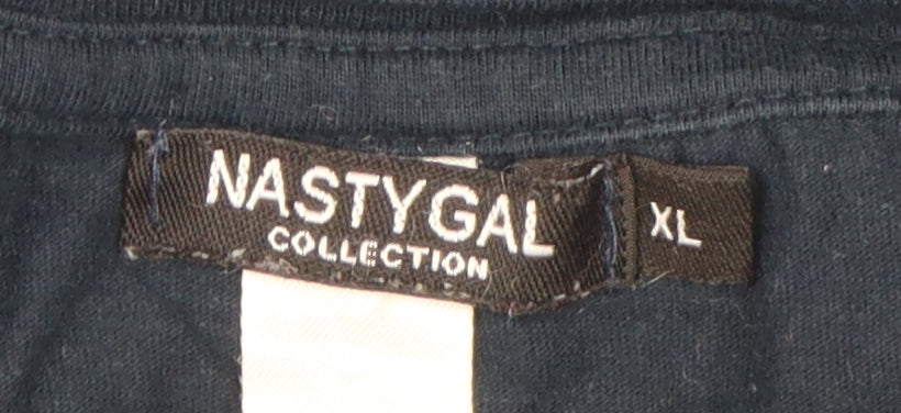 Nasty Gal Women's Navy T-Shirt XL Casual Cotton
