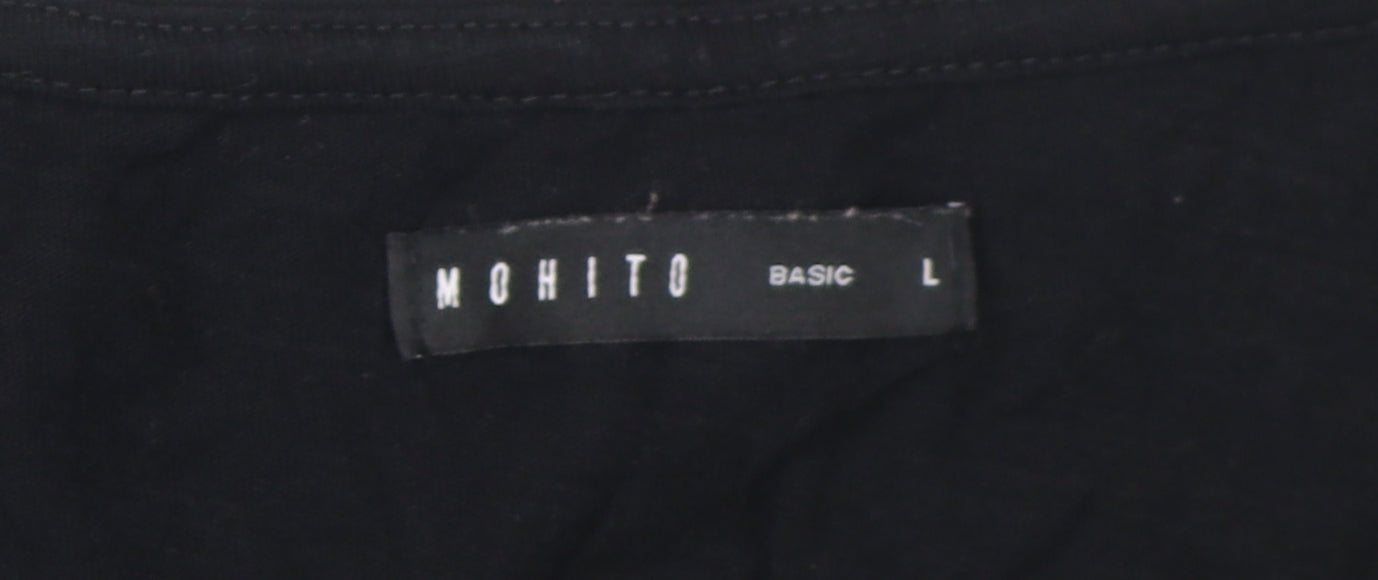 Womens UK Size L Mohito Black Basic T-Shirt