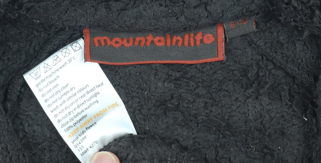 Mountainlife Boys Black Fleece Jacket Size 146 Full Zip
