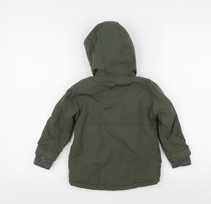 Next Boys Green Hooded Parka Jacket 2-3 Years