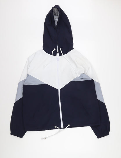 Mens UK Size M Boohoo Multicoloured Windbreaker Coat