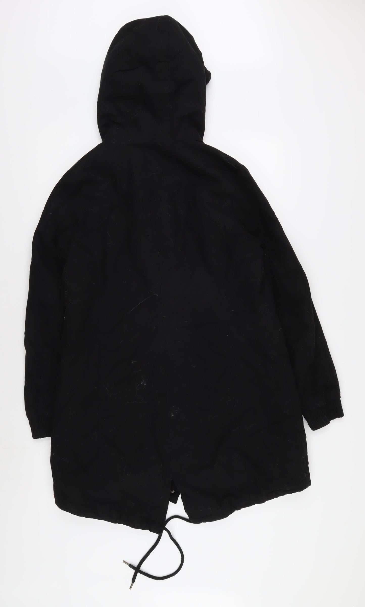 B.YOU Women's Black Hooded Parka Coat Size 10
