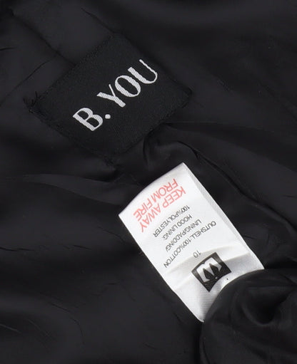 B.YOU Women's Black Hooded Parka Coat Size 10